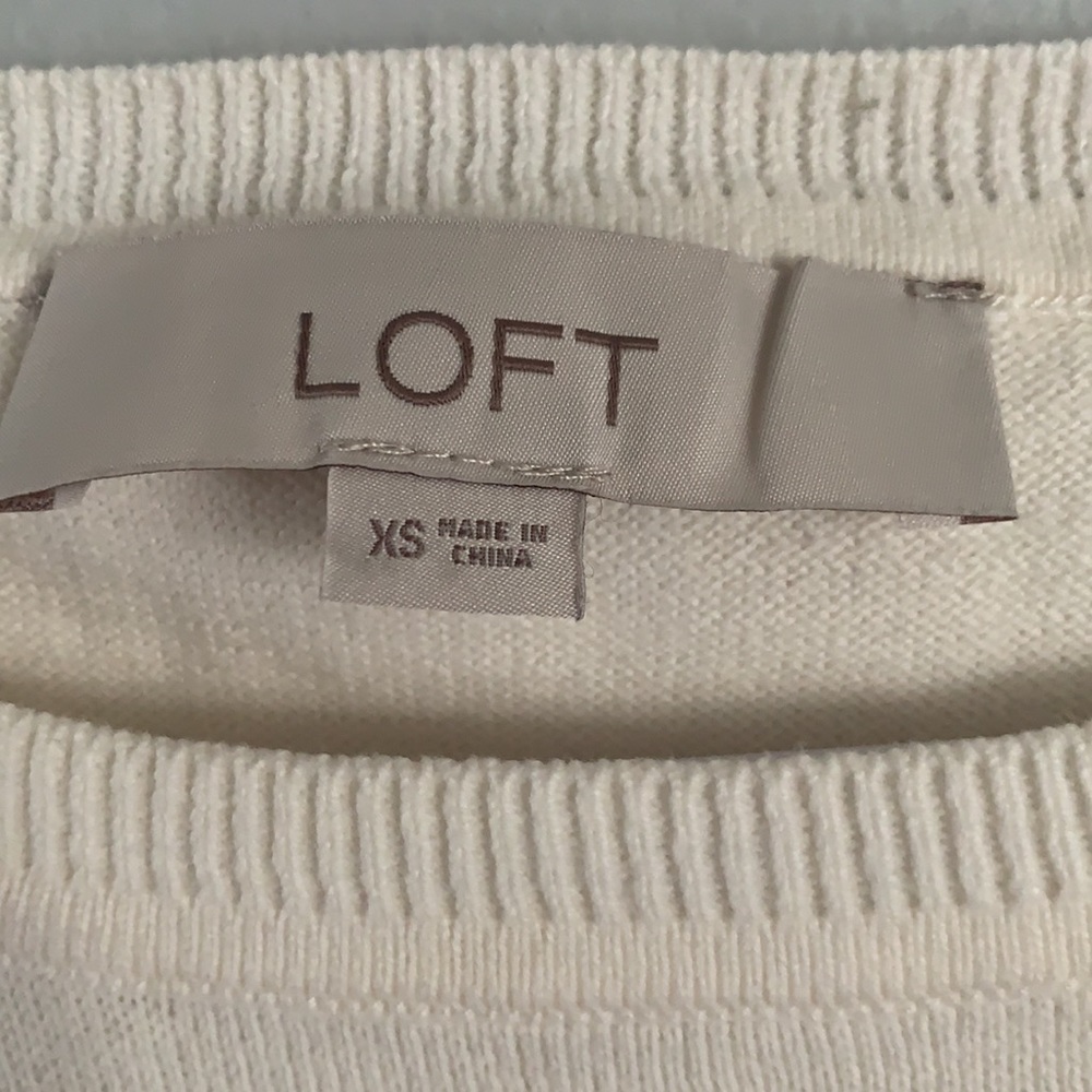 Loft XS Cream & Floral Top - Picture 4 of 6